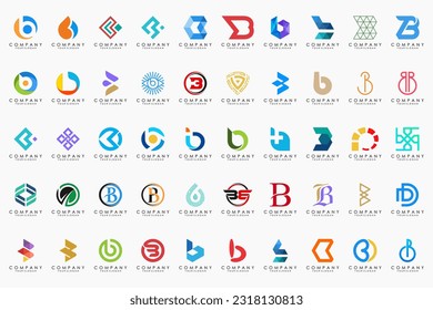 abstract letter B logo icon set. design for business of luxury, elegant, simple.
