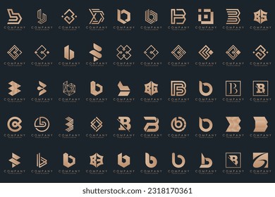 abstract letter B logo icon set. design for business of luxury, elegant, simple.