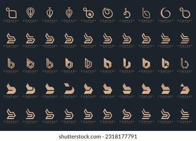 abstract letter B logo icon set. design for business of luxury, elegant, simple.
