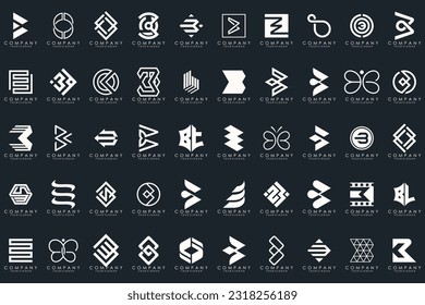 abstract letter B logo icon set. design for business of luxury, elegant, simple.