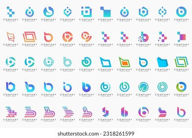 abstract letter B logo icon set. design for business of luxury, elegant, simple.