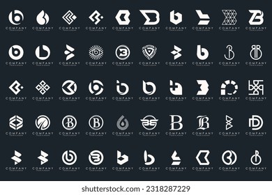 abstrakter Buchstabe B Symbol-Satz. Design für Geschäfte von Luxus, elegant, einfach.
