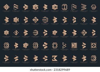 abstract letter B logo icon set. design for business of luxury, elegant, simple.