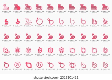 abstract letter B logo icon set. design for business of luxury, elegant, simple.