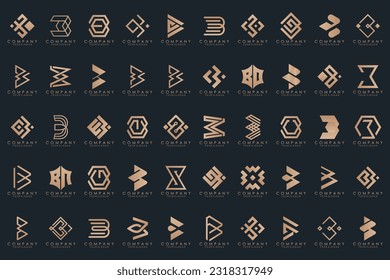 abstract letter B logo icon set. design for business of luxury, elegant, simple.