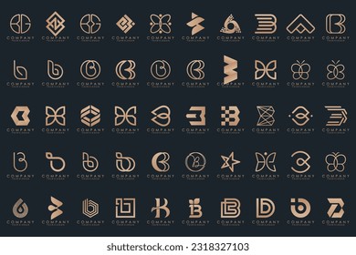 abstract letter B logo icon set. design for business of luxury, elegant, simple.