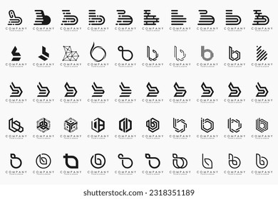 abstract letter B logo icon set. design for business of luxury, elegant, simple.