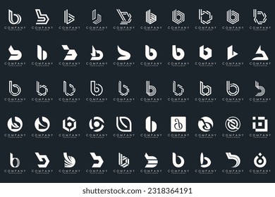 abstract letter B logo icon set. design for business of luxury, elegant, simple.