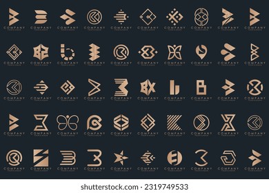 abstract letter B logo icon set. design for business of luxury, elegant, simple.