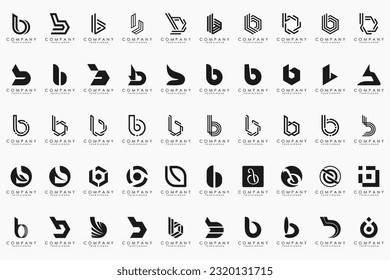 abstrakter Buchstabe B Symbol-Satz. Design für Geschäfte von Luxus, elegant, einfach.