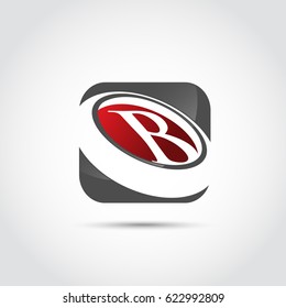 Abstract Letter B Logo and Icon. Black and Red Color. Vector Illustrator Eps.10