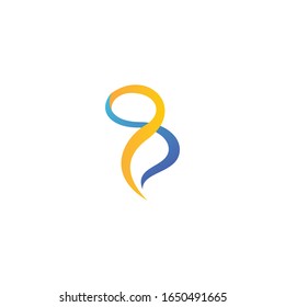 abstrakter Buchstabe b-Logo mit Vorlage für das erste Element