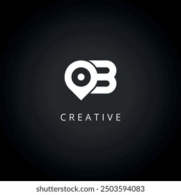 Abstract Letter B Logo. Initial Location Symbol Vector Icon.