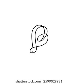 Abstract Letter B Logo with line art design style
