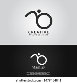 Abstract Letter B Logo Template. Creative B letter logo design with uniqe style vector illustration