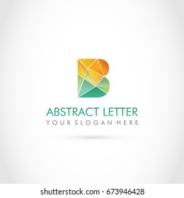 Abstract Letter B Logo Template. Polygon effect. Vector illustration Eps.10