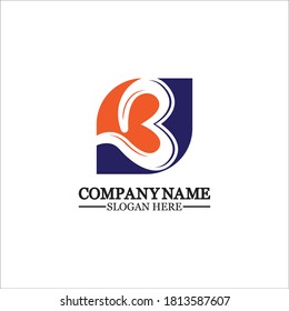 Abstract letter b logo vector. B logo symbol icon design template.