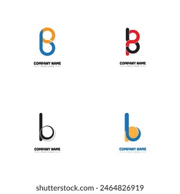 Vector con logotipo Abstractas letra b. Plantilla de diseño de ícono de símbolo de logotipo B.