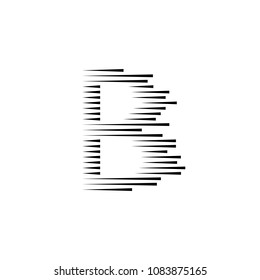 Abstract letter B logo,fast speed, moving. Vector