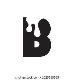 abstract letter b melting symbol logo