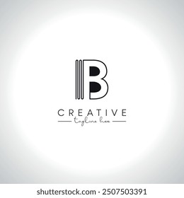 Abstract Letter B Modern Artistic Line Logo Design. Initial Vector Template.