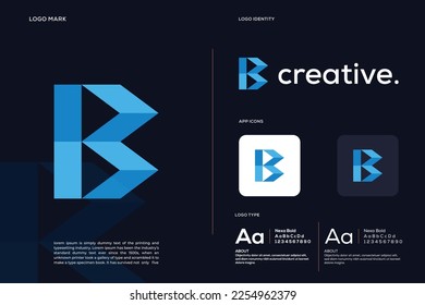 Abstract letter B modern logo icon design concept