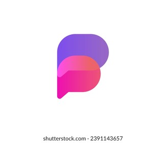 Letra abstracta B concepto moderno de diseño de iconos de logotipo. Lotipo de símbolo de gradiente brillante creativo aislado en fondo blanco. Ilustración del vector