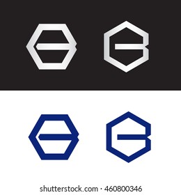 Abstract letter B polygon shaped 