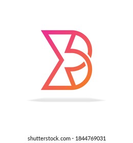 abstract letter B Premium logo vector concept with modern, simple, elegant gradient color