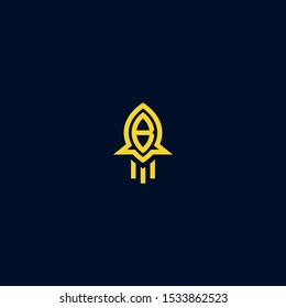 Abstract letter B rocket logo design. Initial ship icon illustration vector 