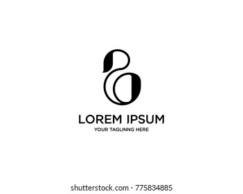 Abstract letter b or s logo vector. symbol icon design template.