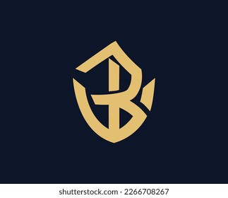 Plantilla de diseño del logotipo del escudo B de la letra abstracta. Signo de negocio de monograma nominal premium. Abogados, armas, policía.