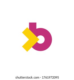 abstract letter b simple arrow colorful target symbol logo vector