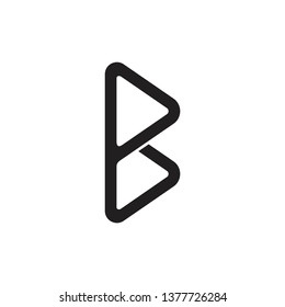 abstract letter b simple geometric triangle line logo vector