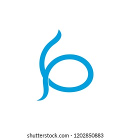 abstract letter b simple ribbon design logo
