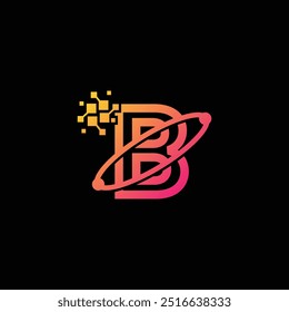 Abstract letter B Tech logo template, B technology and innovative logo