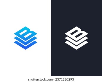 Abstrakter Buchstabe B-Technologie-Logo Symbol, Vektorgrafik-Vorlage
