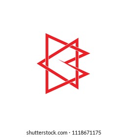 abstract letter b triangle design logo vector