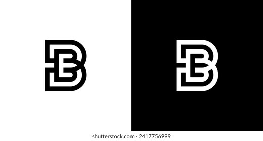 Abstract letter B vector line logo