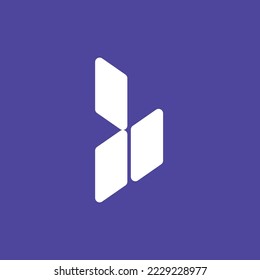 Logo del vector de la letra abstracta B hecho de paralelogramas redondeados. Logo del icono del alfabeto de formas geométricas. Adecuado para aplicaciones, marca, empresa, oficina, producto, negocio y organización.