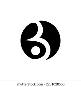 Abstrakter Buchstabe B Vektor Logo Design mit Kreis.