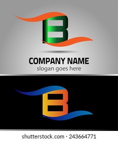 Abstract Letter B vector logo symbol 