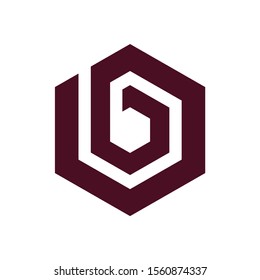 Abstract letter B vector logotype. Line hexagon creative simple logo design template. Universal geometric symbol font icon