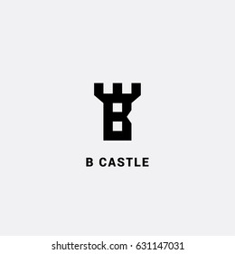 The abstract  letter B  Vector logotype castle