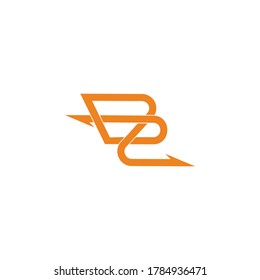 vector de logotipo de flecha vinculada de letra abstracta b2