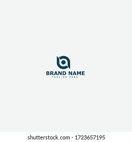  Plantilla de diseño del logotipo de carta abstracta BA. ilustraciones vectoriales 