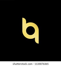 Abstract letter BA. minimal logo design template. Vector letter logo with gold and black color.