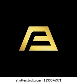 Abstract letter BA. minimal logo design template. Vector letter logo with gold and black color.
