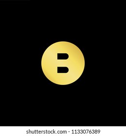 Abstract letter BA. minimal logo design template. Vector letter logo with gold and black color.