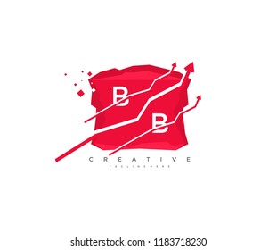 Abstract Letter BB with 3D Rectangle Cube Arrow Finance Exploding Pixel Logo